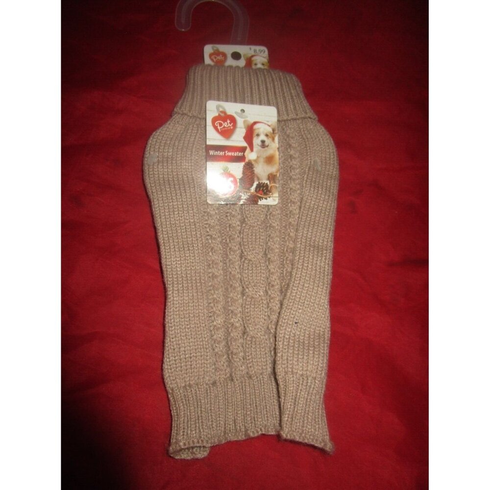 Pet Central Dog Winter Sweater Brown Sweater Extra Small XS